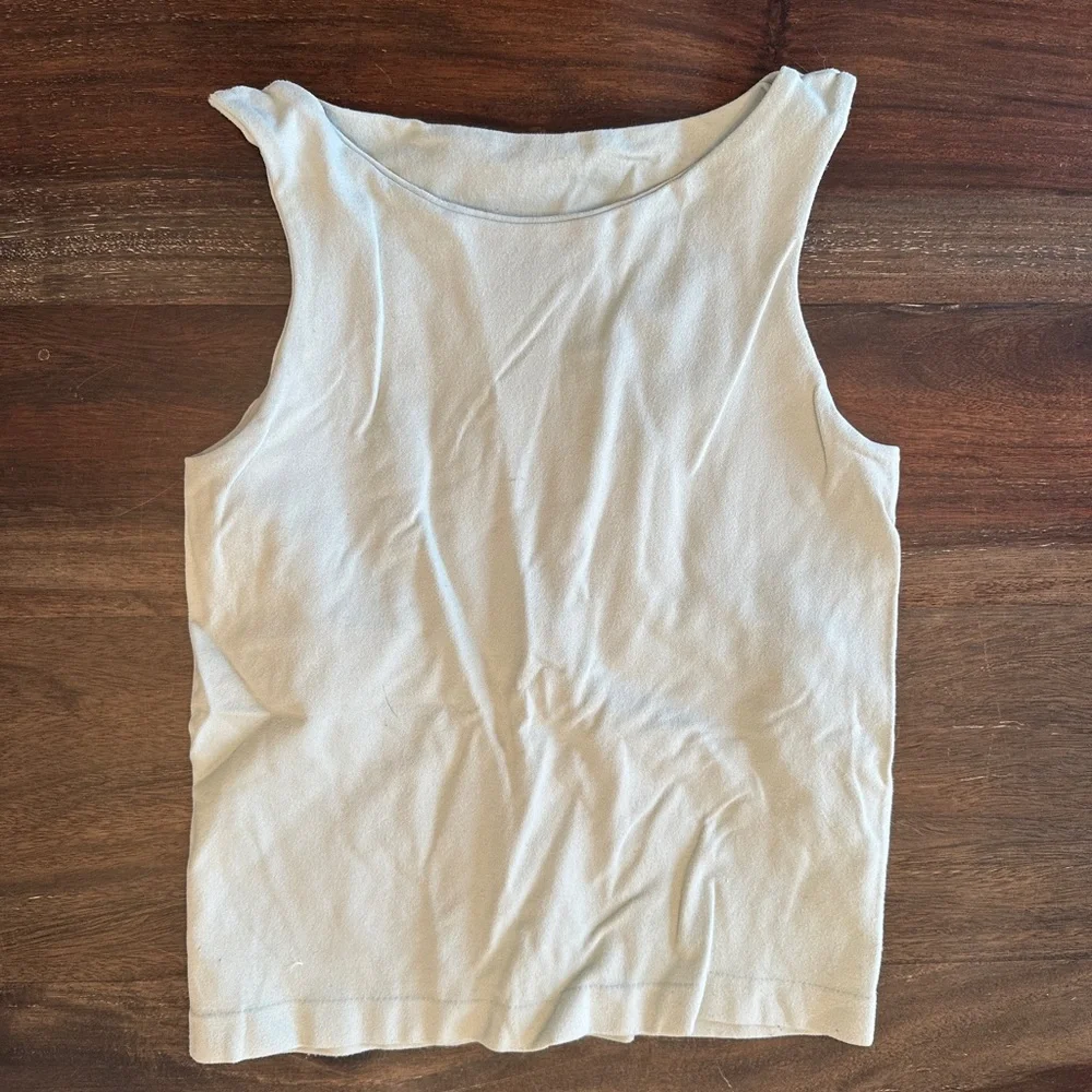 Free People Green Fitted Sleeveless Tank Top